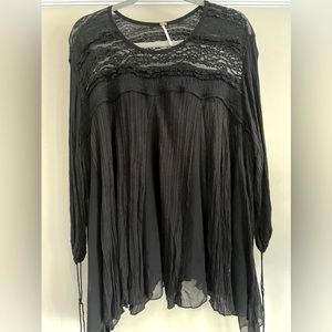 Free People Black Tunic Blouse